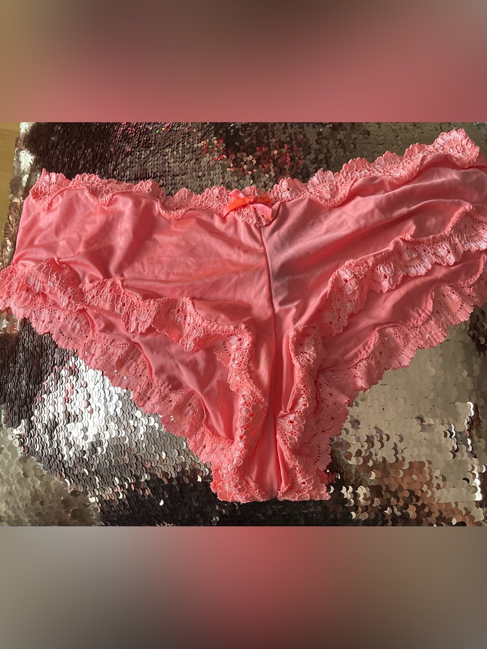 Coral Lace Bikini-Well Worn
